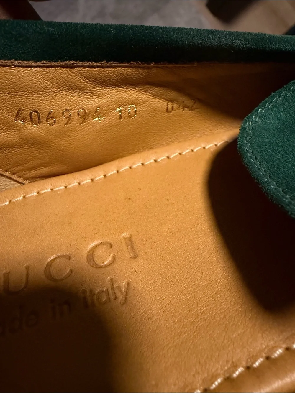 Gucci Green Jordaan Suede Horsebit Loafers for Men